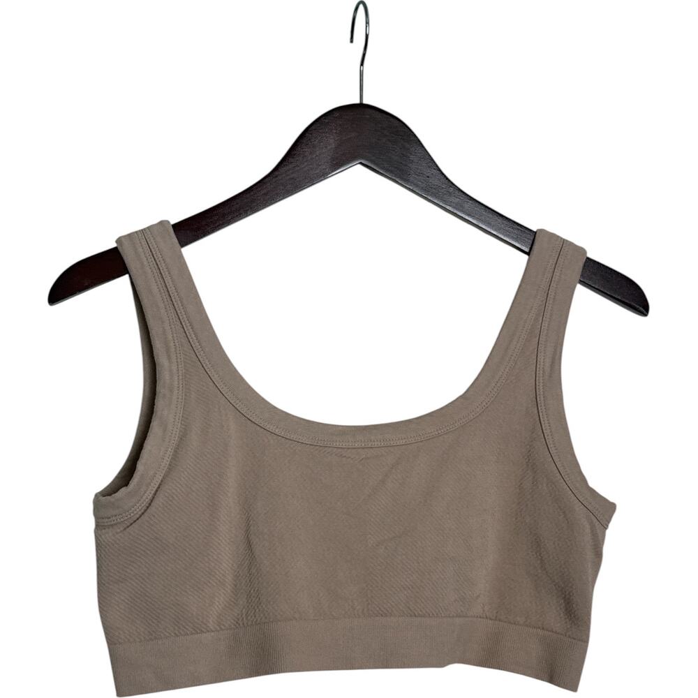 Zella Women’s L Taupe Seamless Scoop Neck Sports Bra Yoga Activewear EUC - Picture 2 of 6